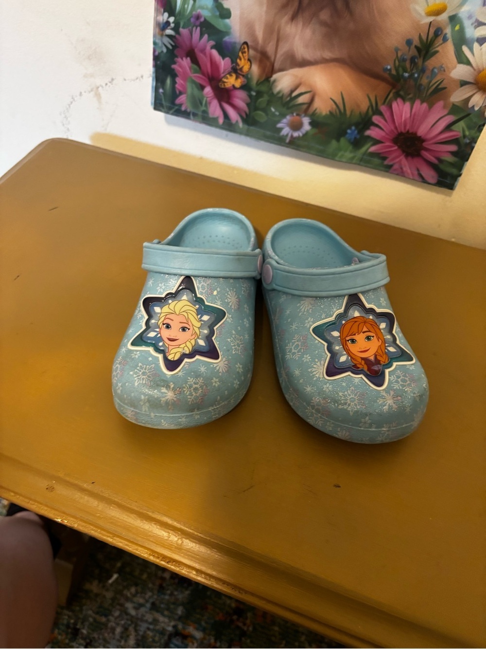 Disney Light Blue Frozen Anna & Elsa Slip-On Clogs